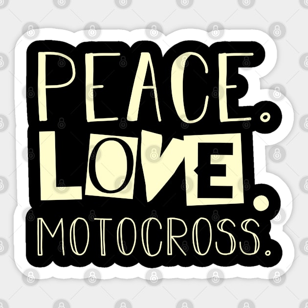 Peace love motocross. Mom gifts Sticker by SerenityByAlex